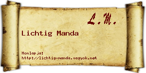 Lichtig Manda névjegykártya